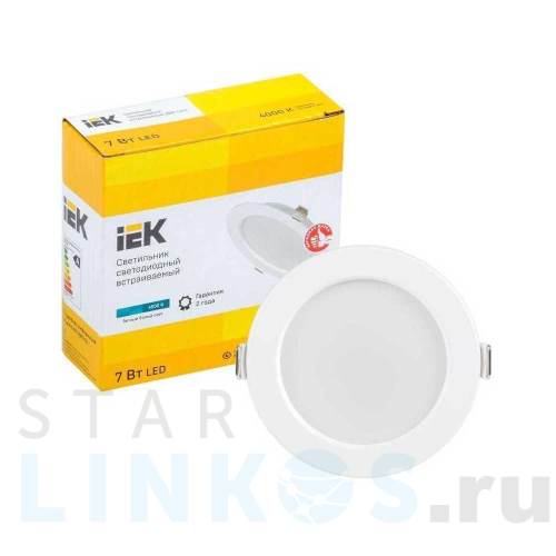 Купить с доставкой Встраиваемый светодиодный светильник IEK ДВО LDVO0-1611-07-4000-K01 в Туле