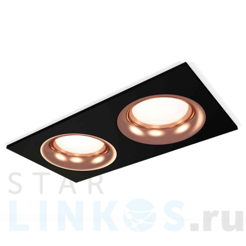 Купить с доставкой Комплект встраиваемого светильника Ambrella light Techno Spot XC7636006 SBK/PPG черный песок/золото розовое полированное (C7636, N7015) в Туле