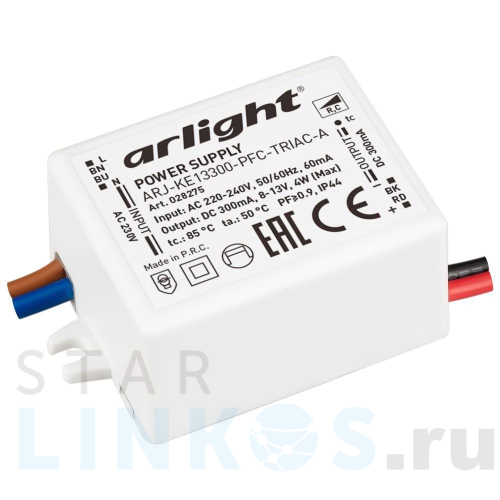 Купить с доставкой Драйвер Arlight ARJ-KE13300-PFC-Triac-A 8-13V 4W IP44 0,3A 028275 в Туле