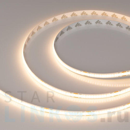 Купить с доставкой Светодиодная лента Arlight 8W/m 320LED/m CSPSMD теплый белый 5M COB-X320-8mm 24V Warm3000 039022 в Туле