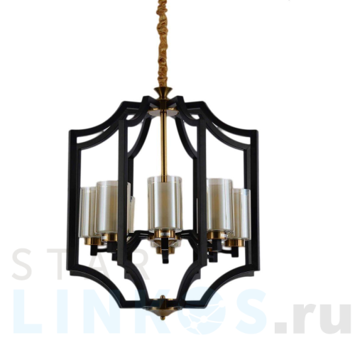 Купить с доставкой Подвесная люстра Lumina Deco Vigatto LDP 1224-8 BK+MD в Туле