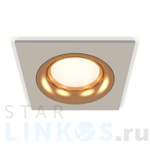 Купить с доставкой Комплект встраиваемого светильника Ambrella light Techno Spot XC7633005 SGR/PYG серый песок/золото желтое полированное (C7633, N7014) в Туле