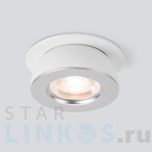 Купить с доставкой Встраиваемый светодиодный светильник Elektrostandard Pruno 25080/LED белый/серебро a060946 в Туле