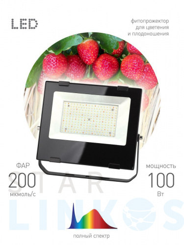 Купить с доставкой Прожектор светодиодный для растений ЭРА 100W 4000K Fito-100W-Ra90-Led Б0047876 в Туле фото 4