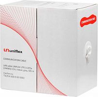 Купить Кабель для компьютерных сетей UNIFLEX UTP2-CAT5e (24 AWG) CCA, внутренний, серый, 305 м в Туле