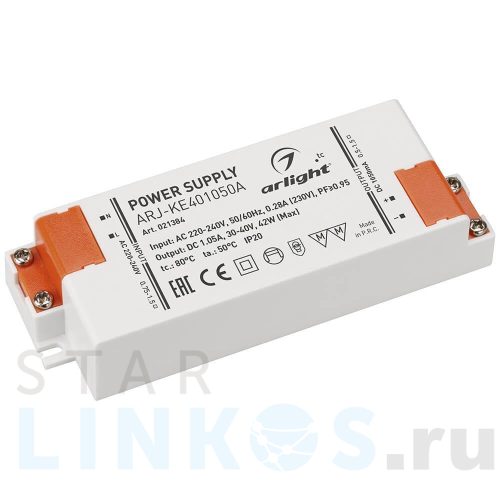 Купить с доставкой Драйвер Arlight ARJ-KE401050A 30-40V 42W IP20 1,05A 021384 в Туле