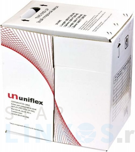 Купить с доставкой Кабель для компьютерных сетей UNIFLEX UTP4-CAT5e (24 AWG) медный, внутренний, серый, 305 м в Туле