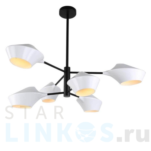 Купить с доставкой Подвесная люстра Lumina Deco Romina LDP 6037-6 WT+BK в Туле