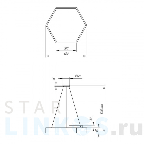 Купить с доставкой Подвесной светодиодный cветильник Geometria ЭРА Hexagon SPO-121-W-40K-038 38Вт 4000К белый Б0050550 в Туле фото 3