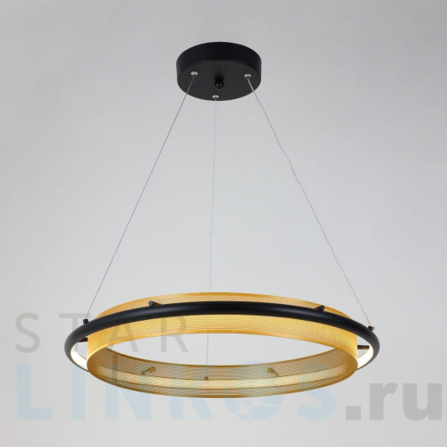 Купить с доставкой Подвесной светодиодный светильник Eurosvet Imperio 90241/1 черный/ золото Smart в Туле
