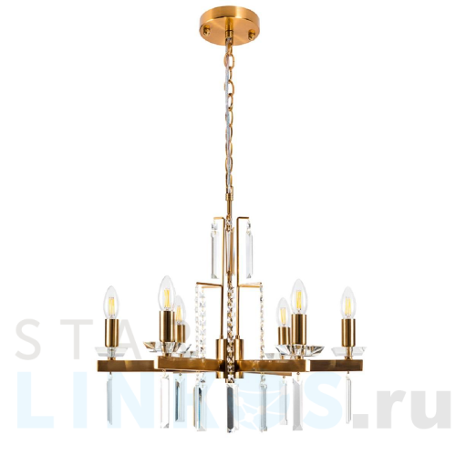 Купить с доставкой Подвесная люстра Crystal Lux Marron SP6 Brass в Туле