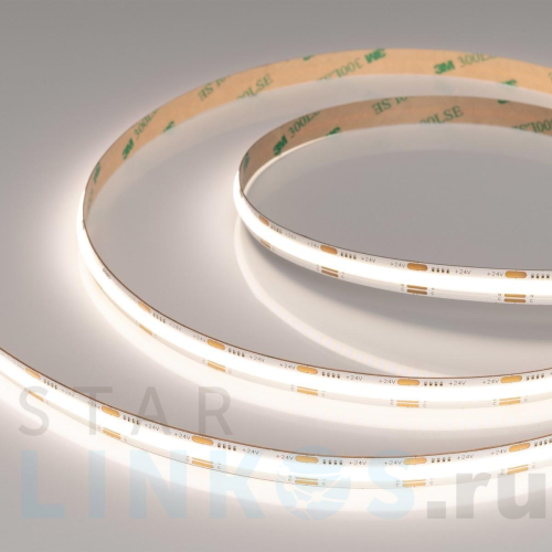 Купить с доставкой Светодиодная лента Arlight 16,5W/m 576LED/m CSPSMD теплый белый 5M COB-X576-10mm 24V White-MIX 036206 в Туле