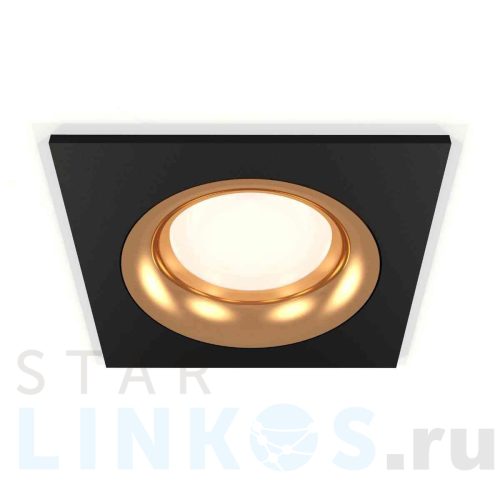 Купить с доставкой Комплект встраиваемого светильника Ambrella light Techno Spot XC7632005 SBK/PYG черный песок/золото желтое полированное (C7632, N7014) в Туле