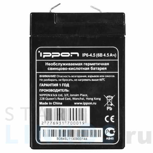 Купить с доставкой Батарея Ippon IP6-4.5 в Туле фото 3