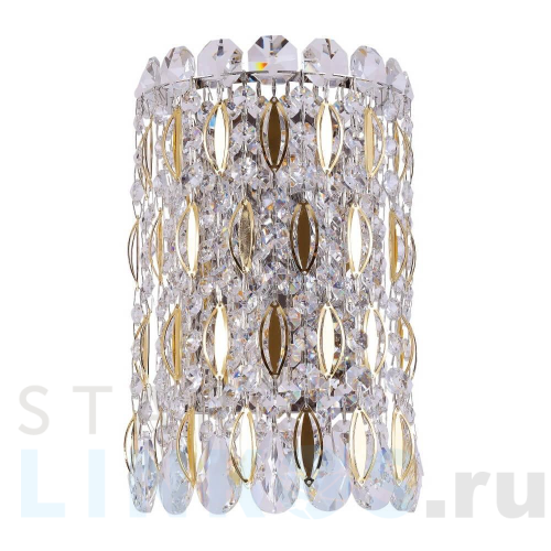 Купить с доставкой Настенный светильник Crystal Lux Lirica AP2 Chrome/Gold-Transparent в Туле