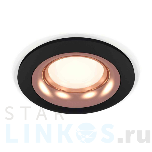 Купить с доставкой Комплект встраиваемого светильника Ambrella light Techno Spot XC7622006 SBK/PPG черный песок/золото розовое полированное (C7622, N7015) в Туле