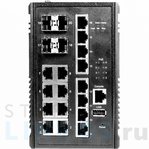 Купить с доставкой Промышленный 16-портовый PoE коммутатор SW-81604/ILB Gigabit Ethernet в Туле