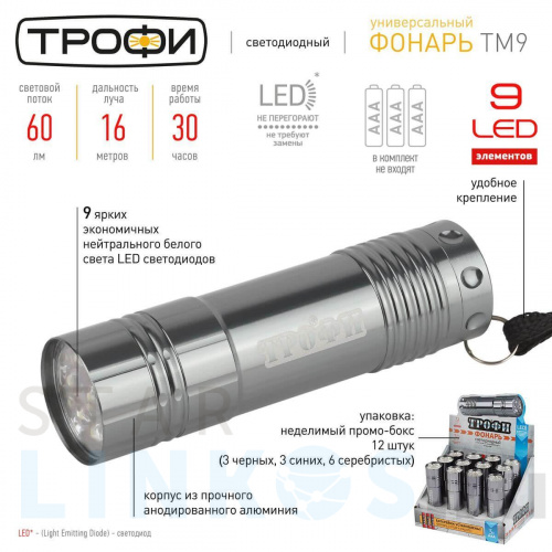 Купить с доставкой Карманный светодиодный фонарь ЭРА Трофи от батареек 85х23 60 лм TM9-box12 Б0004986 в Туле фото 3