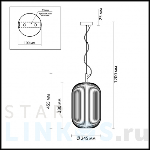 Купить с доставкой Подвесной светильник Odeon Light Pendant Roofi 4752/1 в Туле фото 2